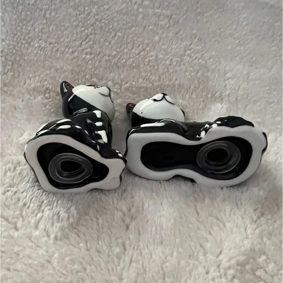 Halloween CAT SALT & PEPPER SHAKERS Skeleton New Day of the Dead Sugar Skull - Picture 5 of 5